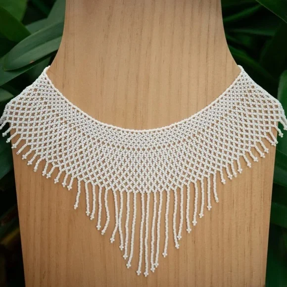 ๐๏ธ Mother Sierra ANGEL EYELET Choker Necklace - One Size - White - Picture 3 of 4